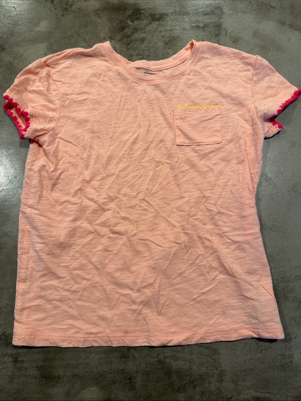 Old Navy Light Pink Short Sleeve Tee with Contrast Trim